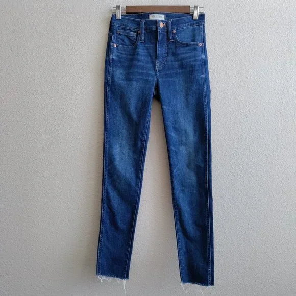 Madewell 9" High-Rise Skinny Jeans in Paloma Wash - Raw Hem Edition Size 25 - Picture 3 of 15
